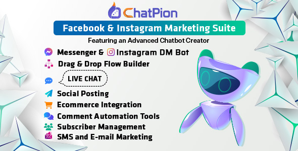 ChatPion - Facebook & Instagram Chatbot,eCommerce,SMS/Email & Social Media Marketing Platform (SaaS)